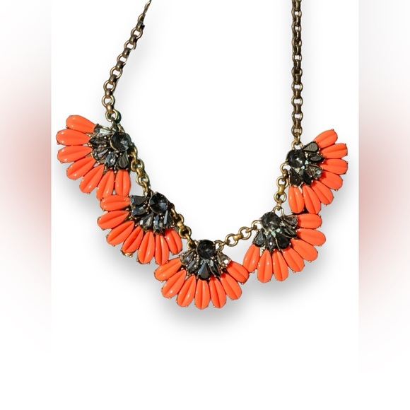 J. Crew Coral & Hematite Statement Necklace - Picture 6 of 8